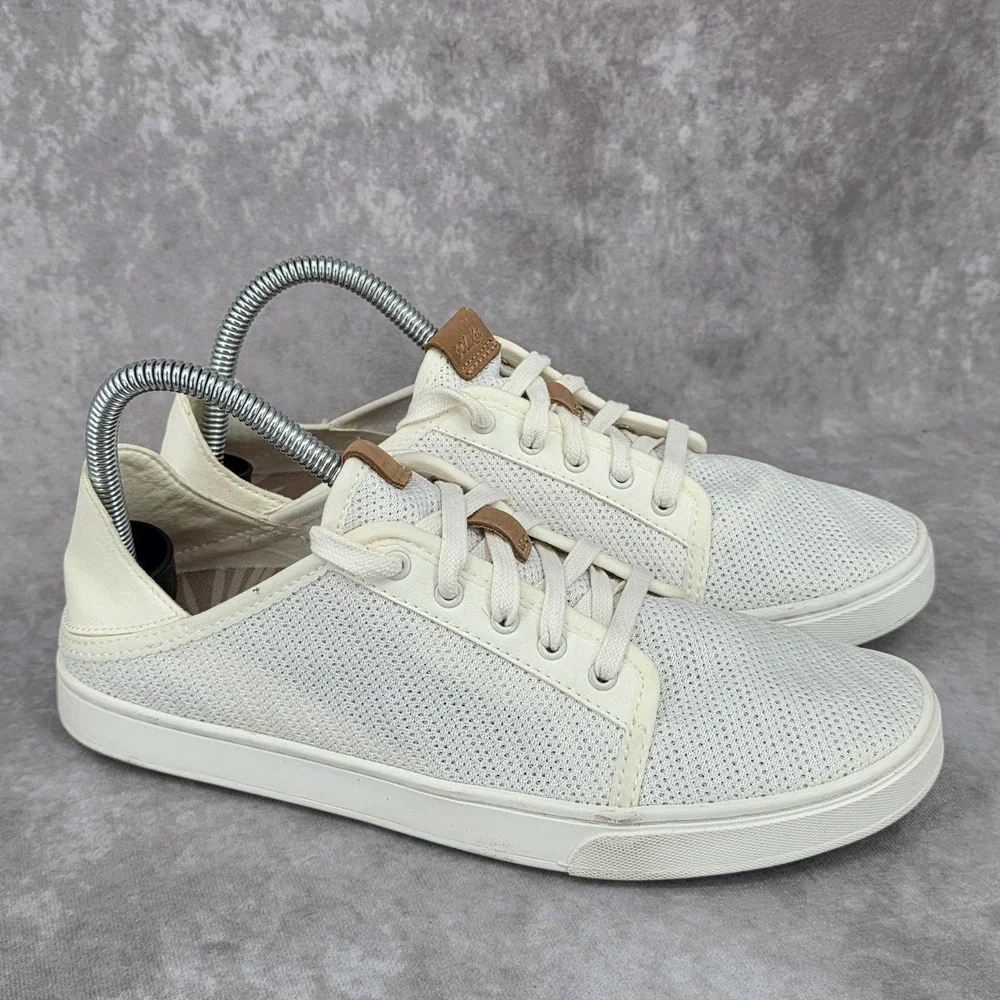 OluKai Pehuea Li White Perforated Mesh Slip On Sneaker Women's Size 9 Shoes